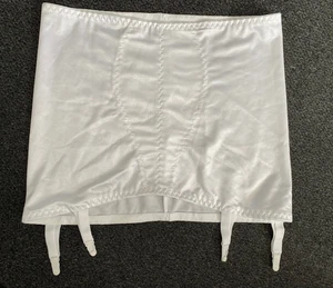 Vintage White Girdle Size 31" - 32" Waist with 4 suspenders womens satin stretch - Picture 1 of 6