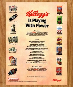 Kellogg's Cereal Corn Pops Nintendo Power - Videospiel Druck Werbung Poster Kunst 1993 - Bild 1 von 3