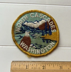 Vintage North Cascades National Park Washington State Round Embroidered Patch - Picture 1 of 3