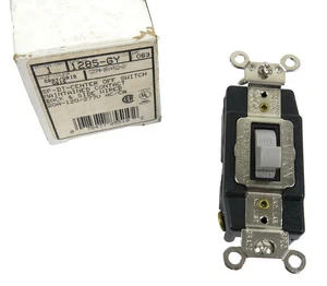 Leviton 1285-GY Double-Throw Center-Off Maintained Contact Toggle Switch 20A - Picture 1 of 4
