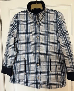 Gerry Webber Navy reversilbe /check quilted jacket size 14 - Picture 1 of 3