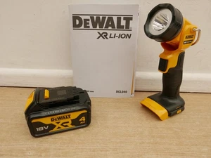 DeWalt DCL040 18v LED Swivel Worklight pocket Torch + DCB182 4 AH BATTERY - Picture 1 of 5