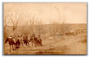 UTE Native American Indians RPPC ~ Leaving for reservation SOUTH DAKOTA - Picture 1 of 2
