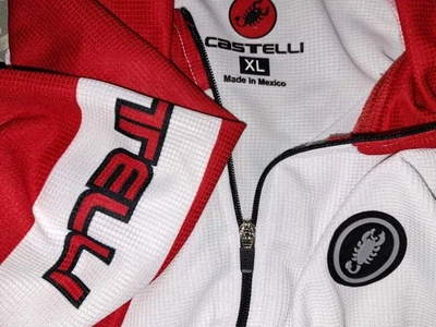 Castelli Bike Shirt XL Full Zip Short Sleeve White Red Black Scorpian - Image 1 of 4