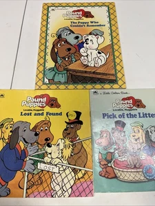 Pound Puppies Books Lot Of 3 Vintage Little Golden Books 80s Cartoon Dogs W18 - Picture 1 of 8