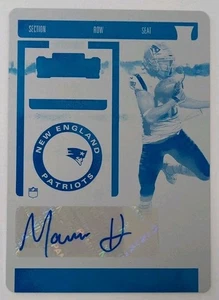 2019 Panini Contenders Maurice Harris Printing Plate 1 of 1 Auto RC Patriots  - Picture 1 of 2