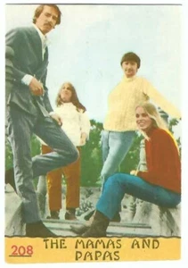 The MAMAS & THE PAPAS 1968 Panini Cantanti #208 Rock & Roll Salón de la fama Rookie - Imagen 1 de 2
