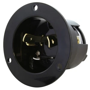 30A 125V NEMA L5-30P 3-polig geflanschter Stromeingang Verriegelung Stecker Eingang von AC WORKS® - Bild 1 von 6