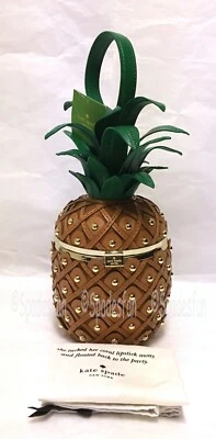 Bolso sin asas Kate Spade PXRU8938 By The Pool de cuero 3D piña MADERA marrón nuevo con etiquetas Foto 1 de 4