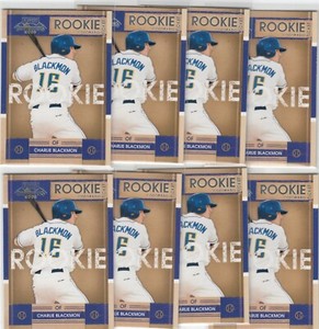 (8) 2008 Charlie Blackmon Playoff Contenders ROOKIE CARD Lot #12 - Rockies RC