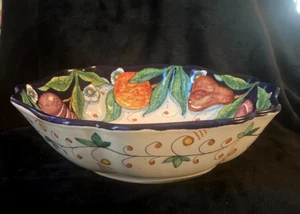 Ceramiche d'Arte Ravello Pasta/Serving Bowl..Fruit Design..Italy...Rare Find!! - Picture 1 of 5