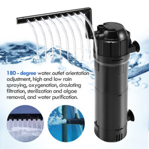 Internal Aquarium UV Sterilizer Filter Submersible Oxygen Pump Fish Tank Water