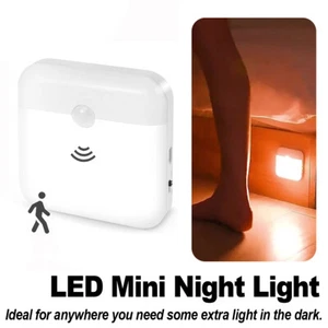 Motion Sensor Led Night Light 2-colors Magnetic Smart Rechargeable Usb Wireless - Picture 1 of 12