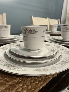 FINE CHINA: SANGO "CANNES" FINE CHINA DISH DINNER SET FOR 7 - Picture 1 of 15