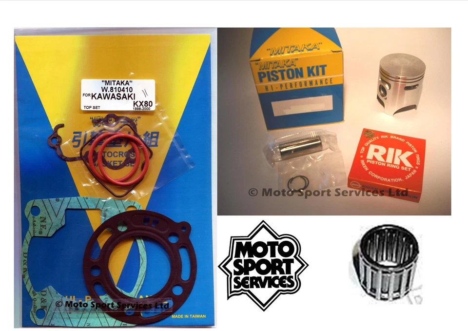 KX 80 91-97 79cc Mitaka Rénovation Embout Haut Kit Piston C Joint Petit Palier - Photo 1/1