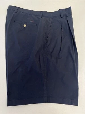 SPRING/SUMMER Greg Norman Men's Navy Blue Gray Cotton Khaki Shorts 36 W $78 - Image 1 of 4