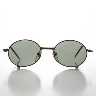 Gafas de sol industriales Steampunk años 90 ovaladas Gunmetal calidad óptica - Blaster Foto 1 de 3