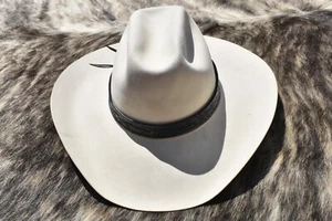 50X Bailey Legacy beaver cowboy Hat 7 1/2 Cream w/ Hand Tooled Leather band - Picture 1 of 21