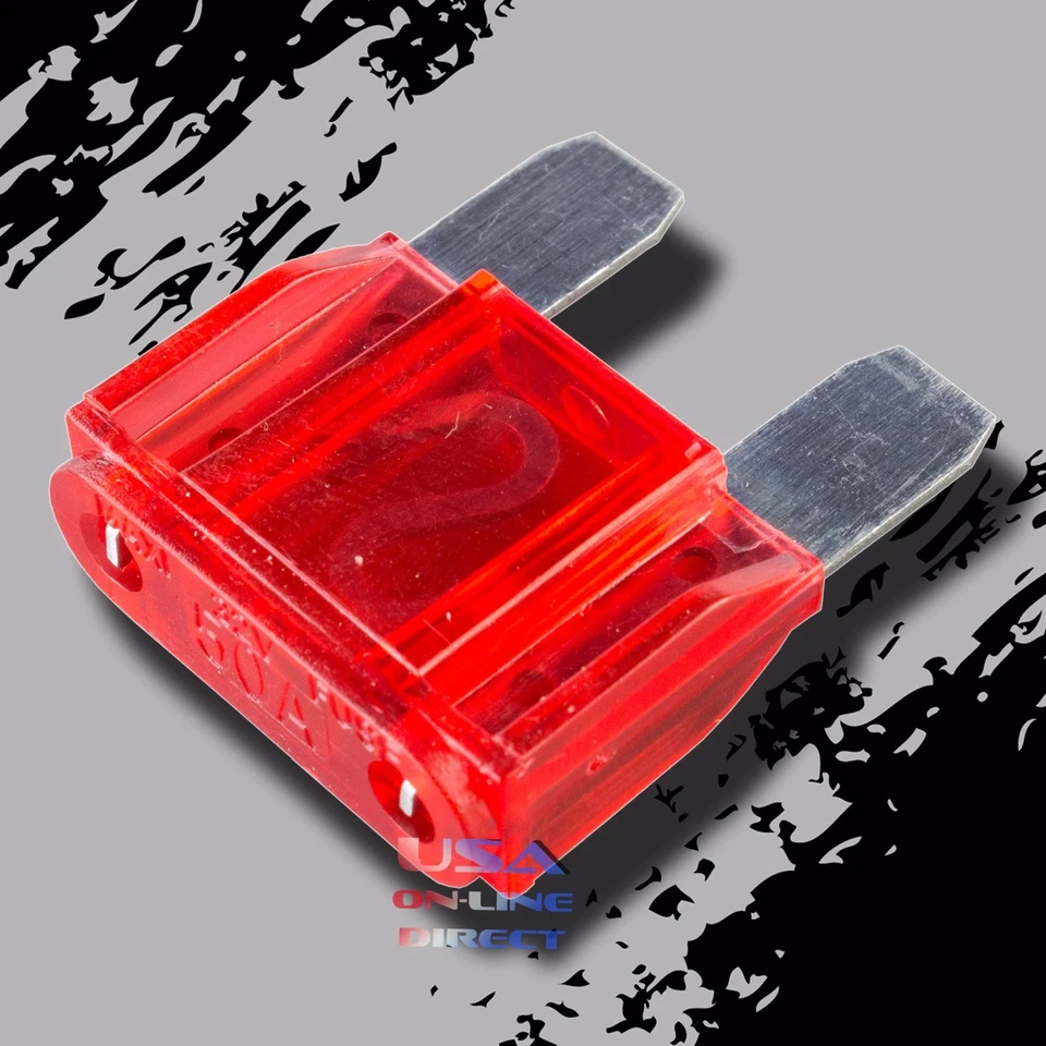10pcs 50a AMP Platinum Large Blade Audio Maxi Fuse Car Marine Auto Motorcycle US - Image 1 of 1