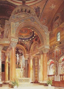 Postcard MO The Cathedral Basilica of St. Louis Main Altar & Baldacchino MINT - Picture 1 of 1