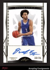 2022-23 Leaf Trinity Autographs Gold Dereck Lively 33/35 ROOKIE AUTO RC MAVS