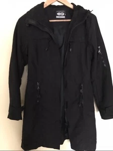 Black lightweight hooded parka coat - Picture 1 of 5