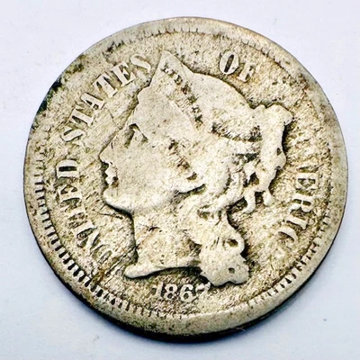 1867 Three Cent Nickel - Image 1 of 2