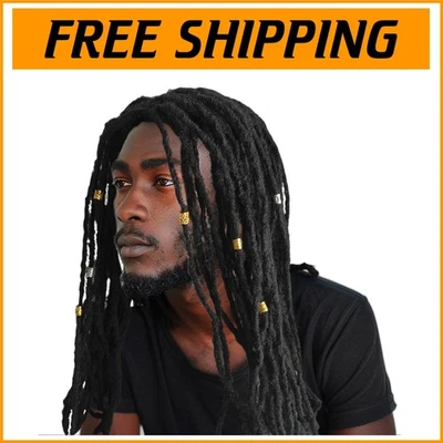 Peluca Dreadlock resistente al calor con cuentas y bufanda - Fácil instalación en 3 segundos Foto 1 de 4