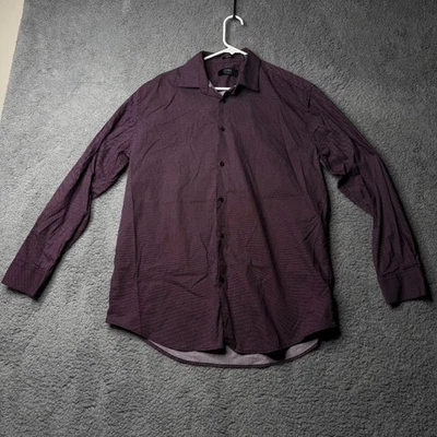 Jones New York Shirt Large Purple Polka Dot Long Sleeve Button Up - Image 1 of 4