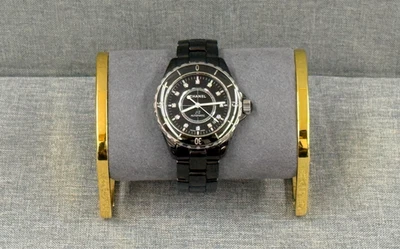 Женские часы CHANEL J12 с бриллиантами черная керамика 12 бриллиантов! 38 мм - Изображение 1 из 4