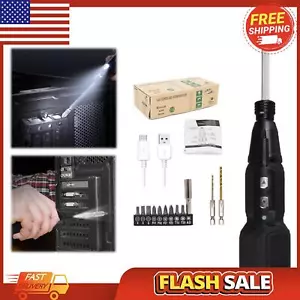 Power Tool Rechargeable Mini Cordless Electric Screwdriver Drill Kit with Bit - Picture 1 of 11