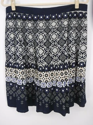 Falda de Verano Studio West Talla 3X Acampanada Completa Azul Marino Diseño Gráfico Espalda Elástica Nueva con Etiquetas Foto 1 de 4