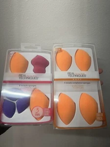 2 Real Techniques Miracle Sponges for foundation brush contour highlight NIB - Picture 1 of 3