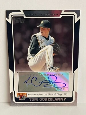 2008 Topps 2007 Highlights 8/12/2007 Auto Tom Gorzelanny #HA-TG Pirates C Foto 1 de 2
