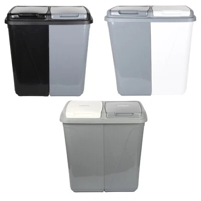 90L Dual Compartment Kitchen Rubbish Bin Waste Recycling And Laundry Basket. - Image 1 of 2