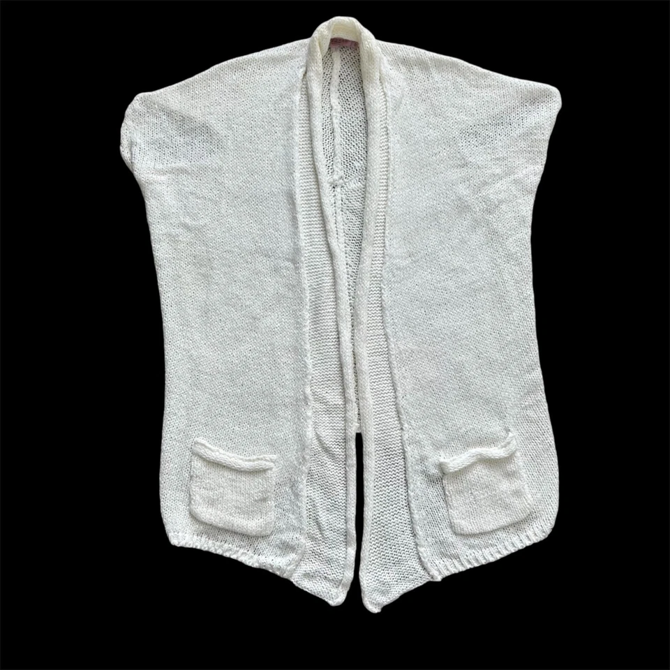 Женский свитер-кардиган Calypso St Barth 0 белый с открытой передней частью легкий - Изображение 1 из 4