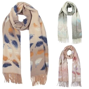 Damen warmer Winter Blätter Strickschal weich dick lang Quaste Halstuch Schal UK - Bild 1 von 12