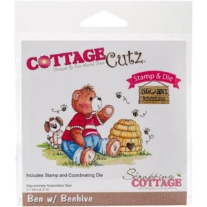 Cottage Cutz Stamp & Die - Ben With Beehive S-3, NEW - Picture 1 of 1