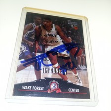 Tim Duncan Rookie Autographed Basketball Card 1997 Score Board w/ Ken Goldin Cer