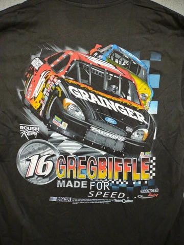 Vintage Greg Biffle Made for Speed Double Sided T-Shirt NASCAR Mens Size M NWT Cover