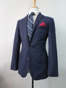 Mint J Crew fabric By American Woolen Company USA Navy Flannel sport coat 38 R - Picture 1 of 10