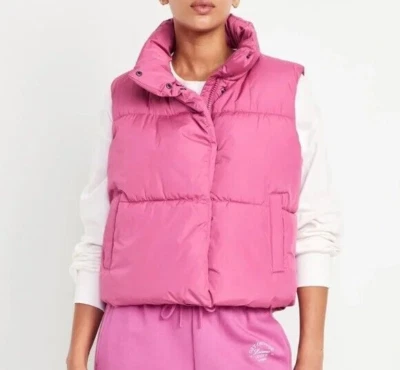 Old Navy Quilted Puffer Vest in Lotus Flower Size XL Petite ~ NEW - Image 1 of 4