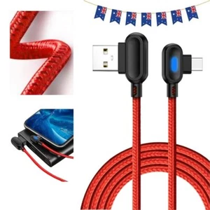 USB To Type-C Cable 90 Degree Right Angle Fast Charger Cord For Samsung S24 S23 - Picture 1 of 12