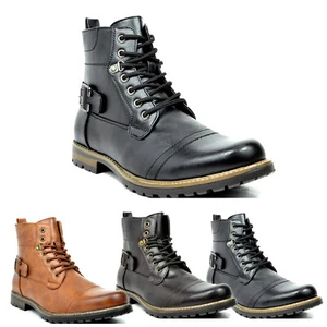 US Men's Military Motorcycle Boots Combat Riding Modern Ankle Boots - Picture 1 of 15