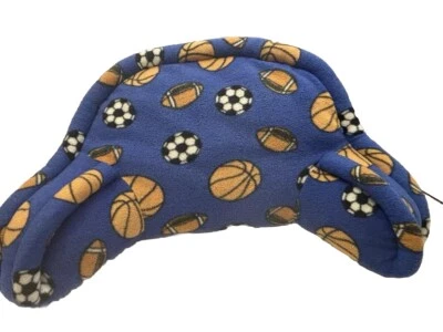 Boy’s Backrest Pillow Sports Balls Blue Bedroom Playroom Den 21”x12” - Image 1 of 4