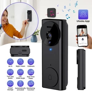 Smart Wireless WiFi Doorbell Intercom Video Camera Door Ring Bell Chime Security - Picture 1 of 10