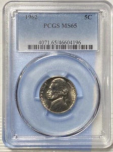 1962 Nickel Ms 65 Great Coin - Picture 1 of 4