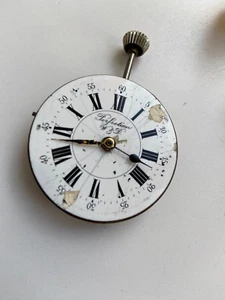VINTAGE POCKET WATCH PARTS MOVMENT RARE  NOT WORKING PERFECTION W&D DEPOSEE - Picture 1 of 12