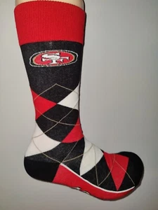 San Francisco 49ERS Mens Argyle NFL Team Crew Dress Socks Large - Picture 1 of 3