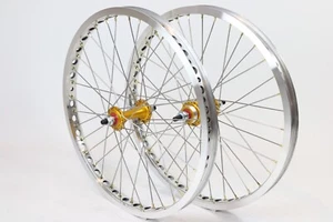 Technique BMX 20in Silver/Gold Alloy BMX Wheelset Sealed Bearing lowflange 36 h - Picture 1 of 2